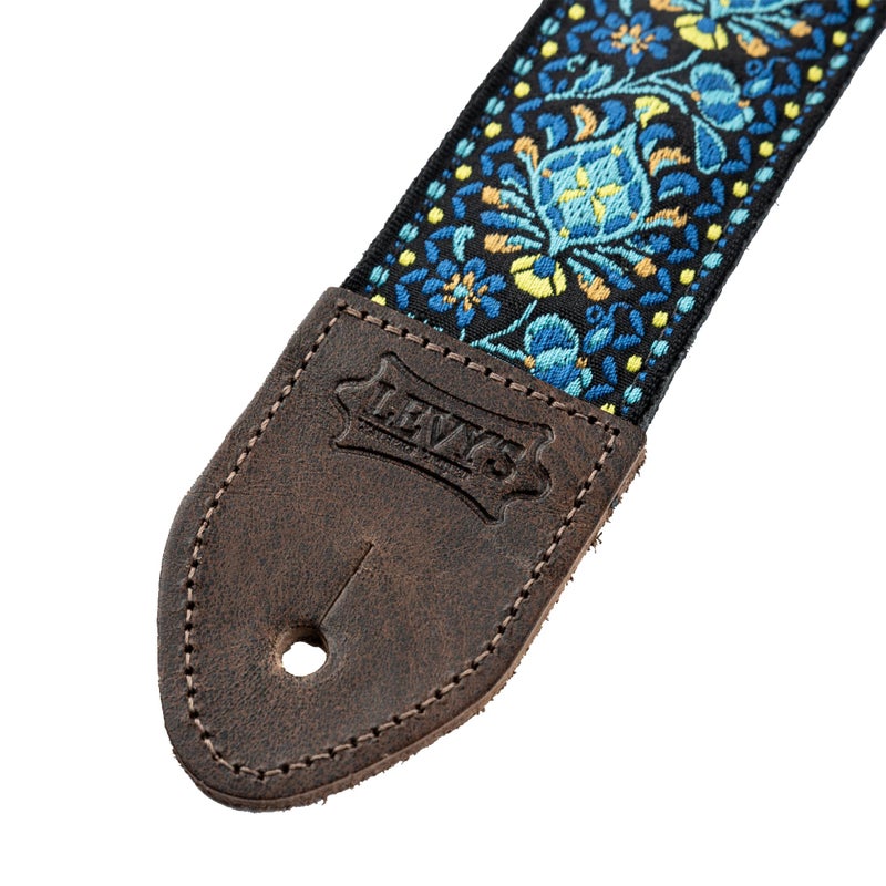 Levy's Leathers 2" Vintage Hootenanny Jacquard Weave Guitar Strap with Garment Leather Backing (M8HTV-04) - Image 3